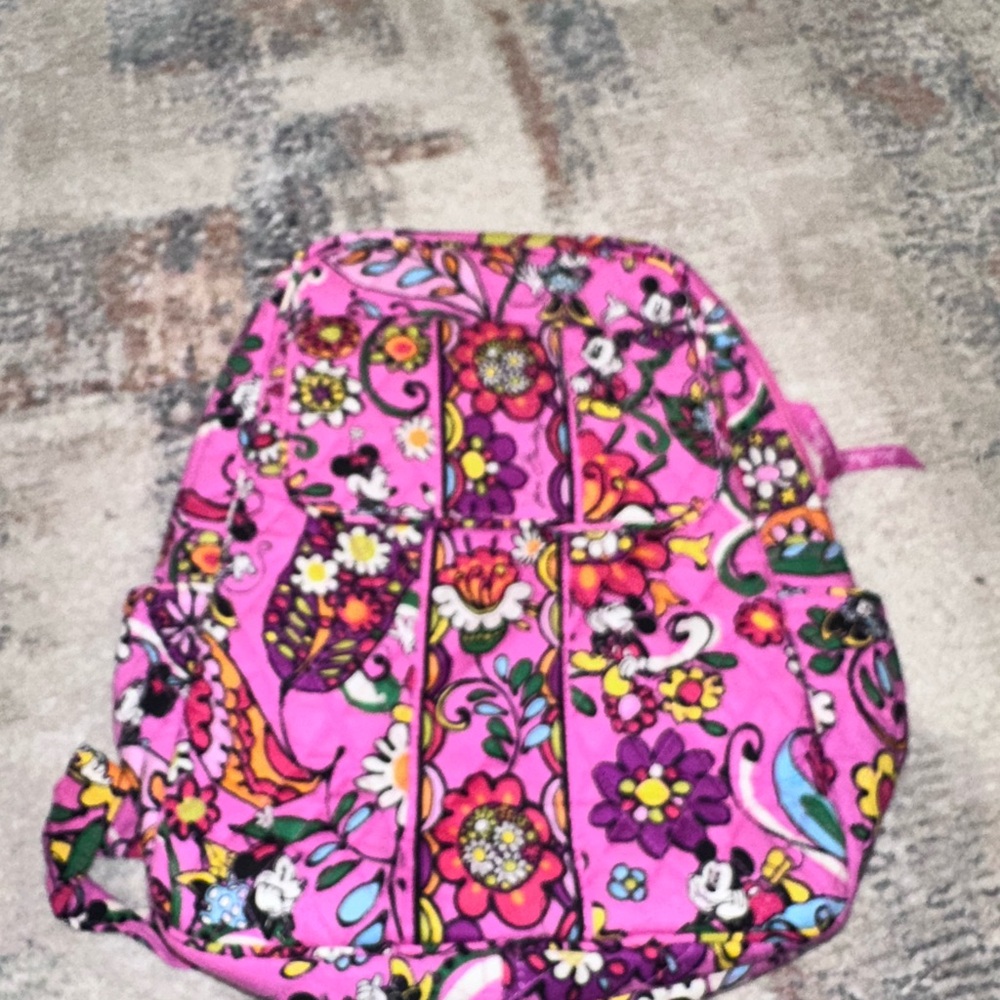 Vera Bradley Disney Bright Pink Floral Backpack